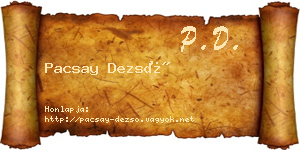 Pacsay Dezső névjegykártya